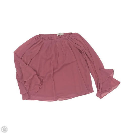 Blouse Long Sleeve By Loft In Pink, Size: S