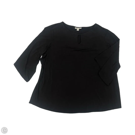 Blouse 3/4 Sleeve By Dana Buchman In Black, Size: 3x