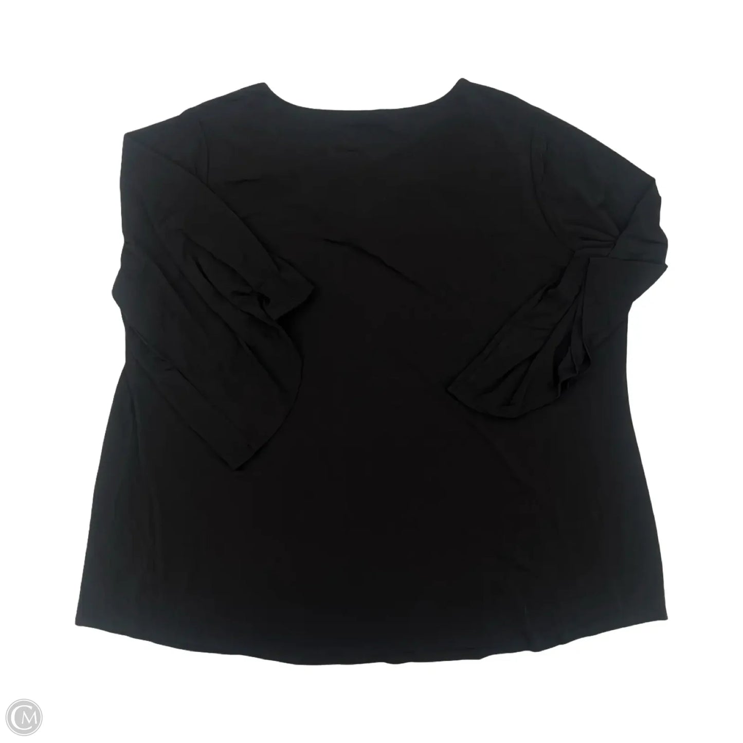 Blouse 3/4 Sleeve By Dana Buchman In Black, Size: 3x