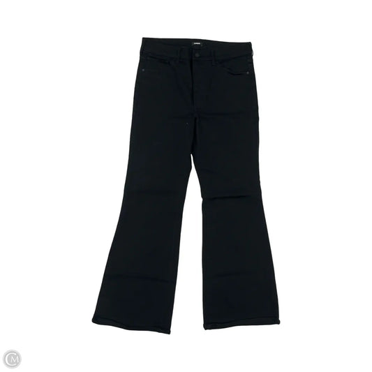 Jeans Flared By Express In Black Denim, Size: 14