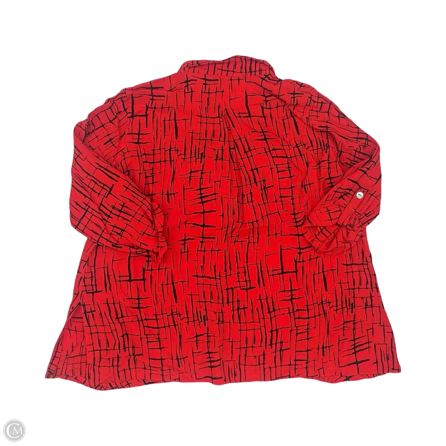 Blouse 3/4 Sleeve By John Mark In Red, Size: 2x