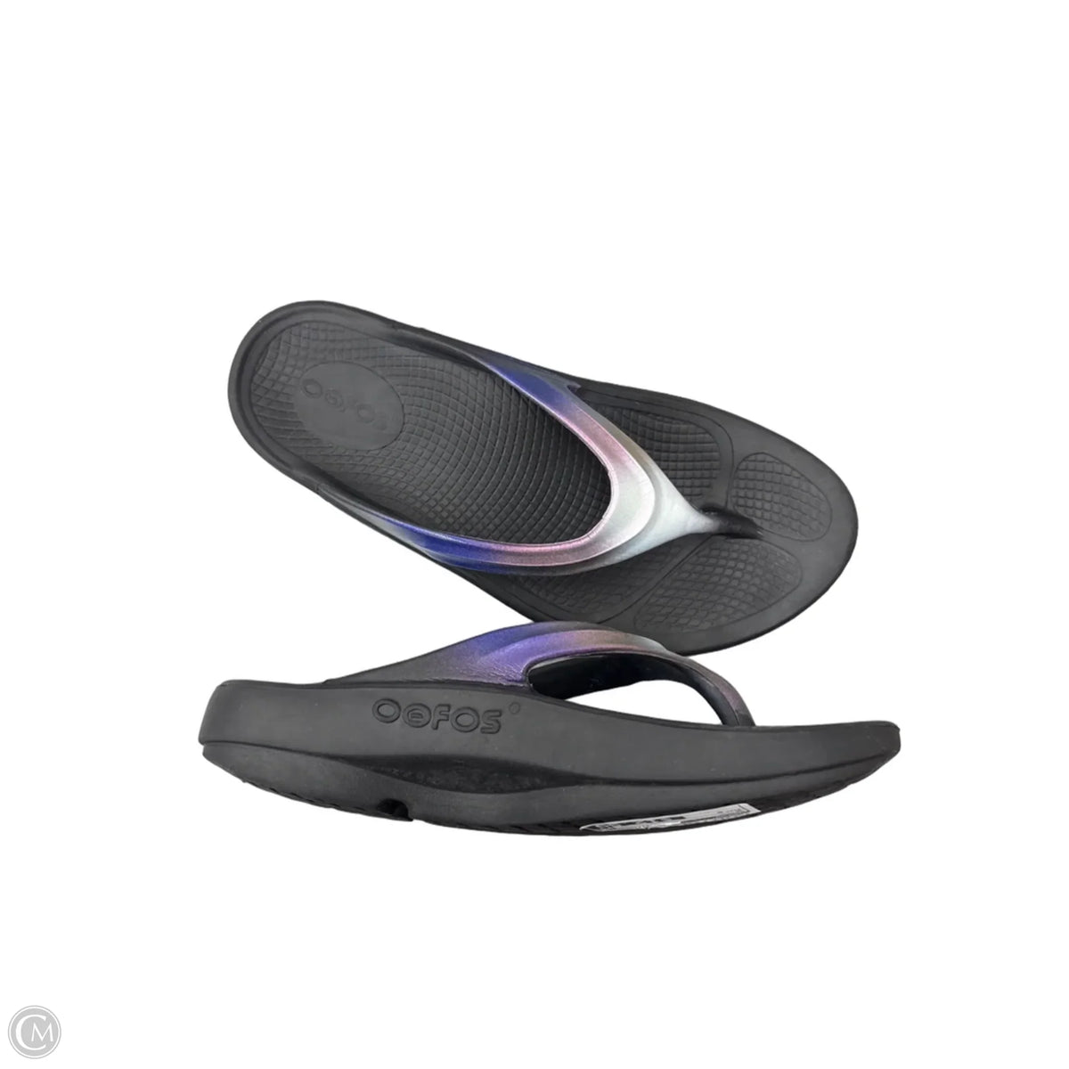 Sandals Flip Flops By Oofos In Black, Size: 8