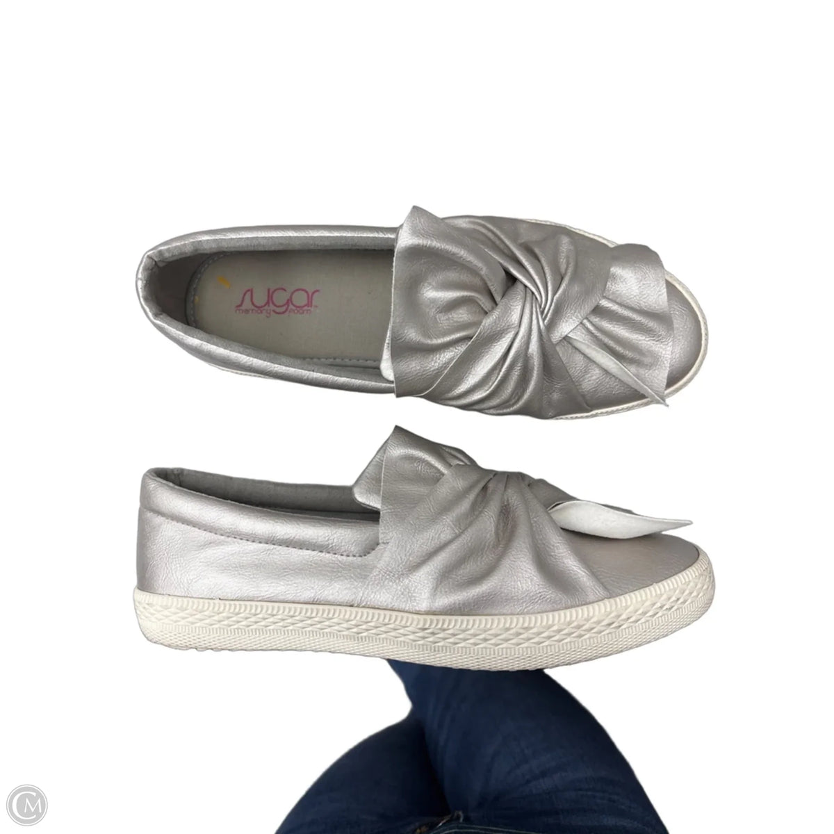 Shoes Flats By Sugar In Silver, Size: 9.5