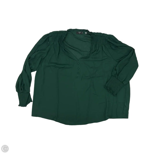 Blouse Long Sleeve By Tahari In Green, Size: 3x