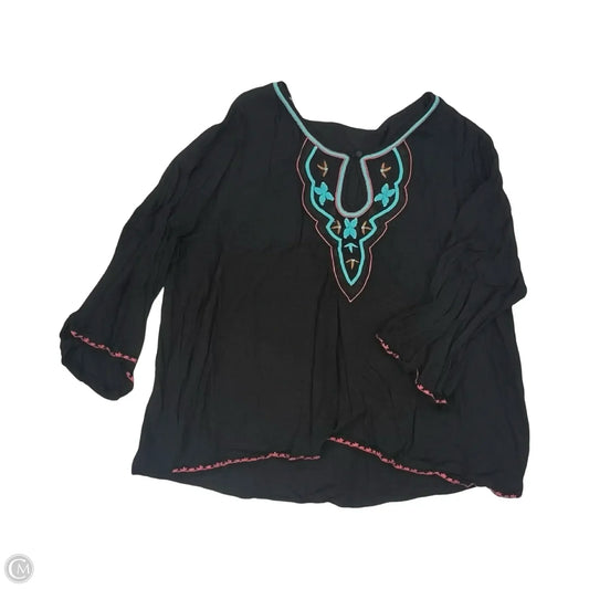 Blouse Long Sleeve By Clothes Mentor In Black, Size: 3x