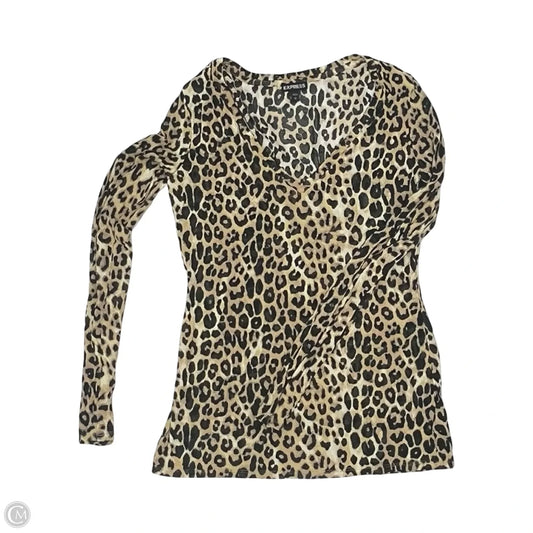 Top Long Sleeve By Express In Animal Print, Size: L
