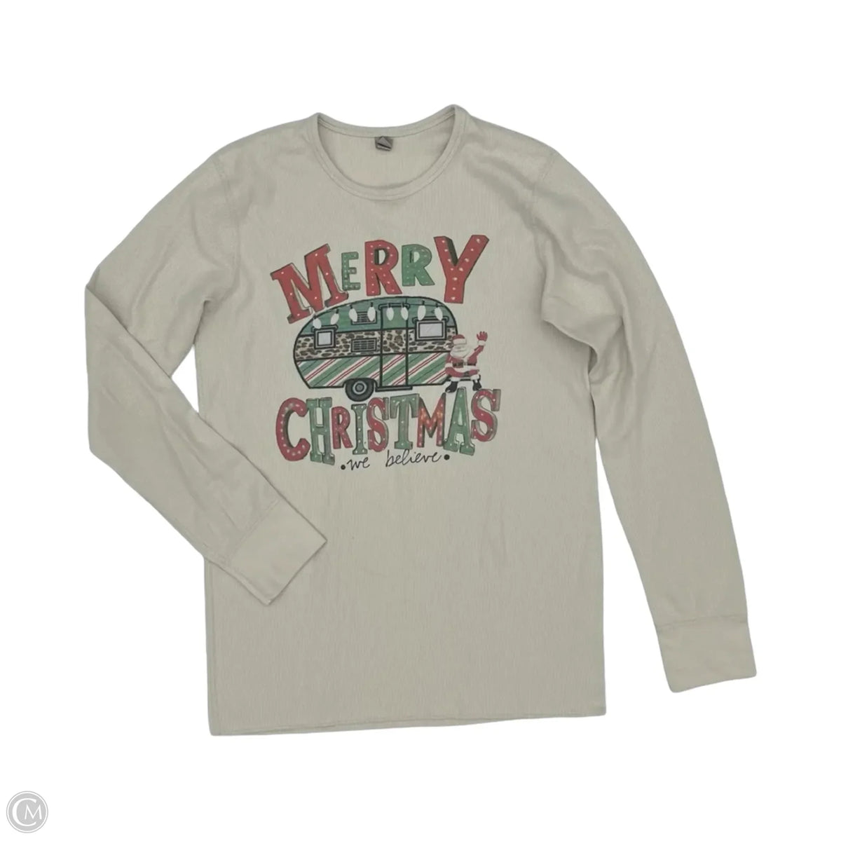 Top Long Sleeve By Next Level In Cream, Size: M