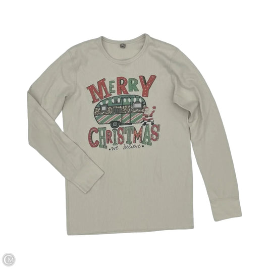 Top Long Sleeve By Next Level In Cream, Size: M