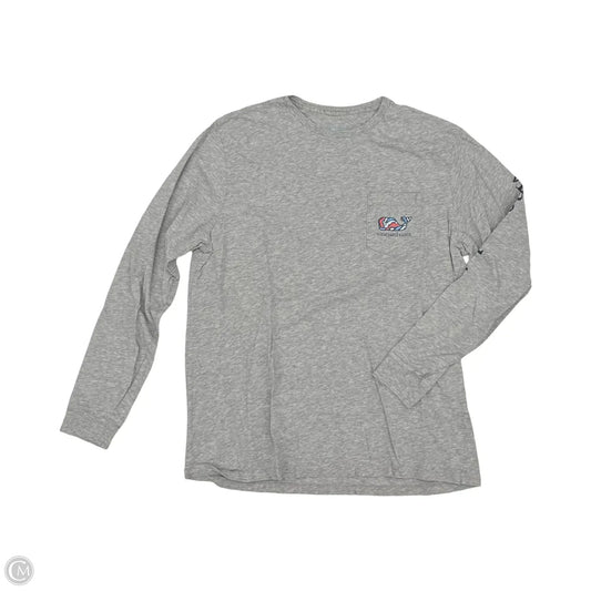 Top Long Sleeve By Vineyard Vines In Grey, Size: L
