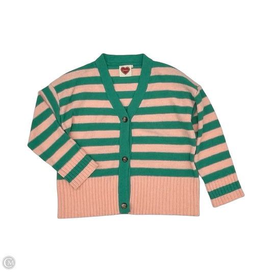 Sweater Cardigan By Clothes Mentor In Green & Pink, Size: S