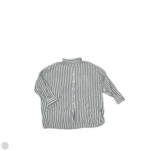 Blouse 3/4 Sleeve By Torrid In Blue & White, Size: 3x