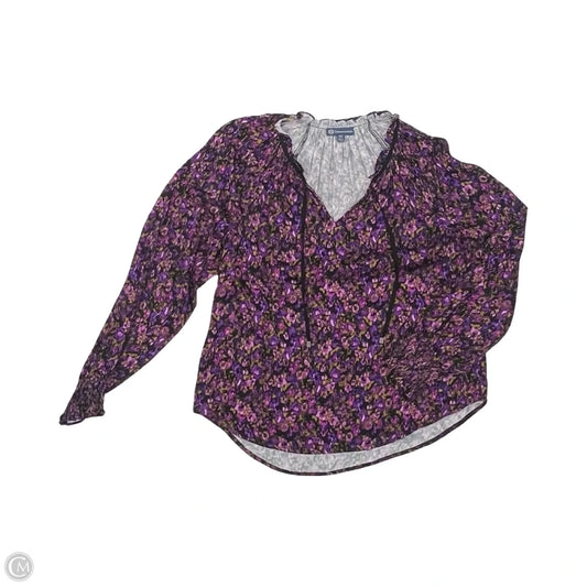 Blouse Long Sleeve By Democracy In Purple, Size: Xs