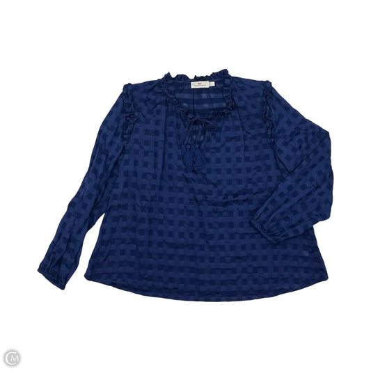 Blouse Long Sleeve By Vineyard Vines In Blue, Size: L