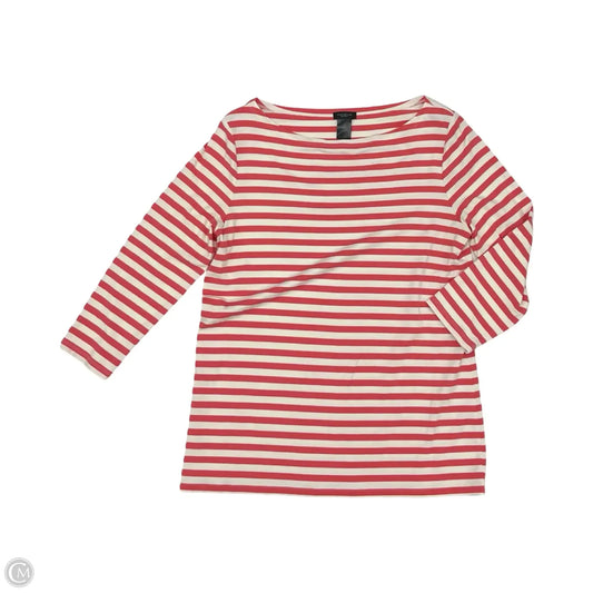 Top 3/4 Sleeve By Ann Taylor In Pink & White, Size: M