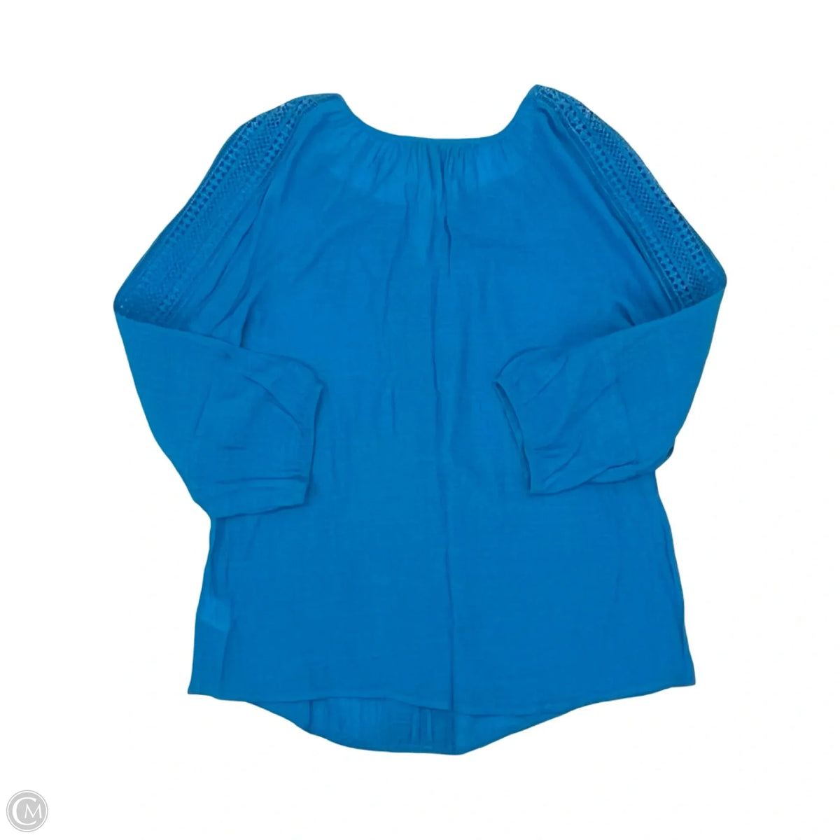 Blouse 3/4 Sleeve By Agb In Blue, Size: M