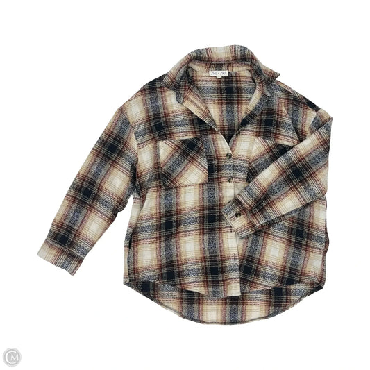 Jacket Shirt By She + Sky In Plaid Pattern, Size: L