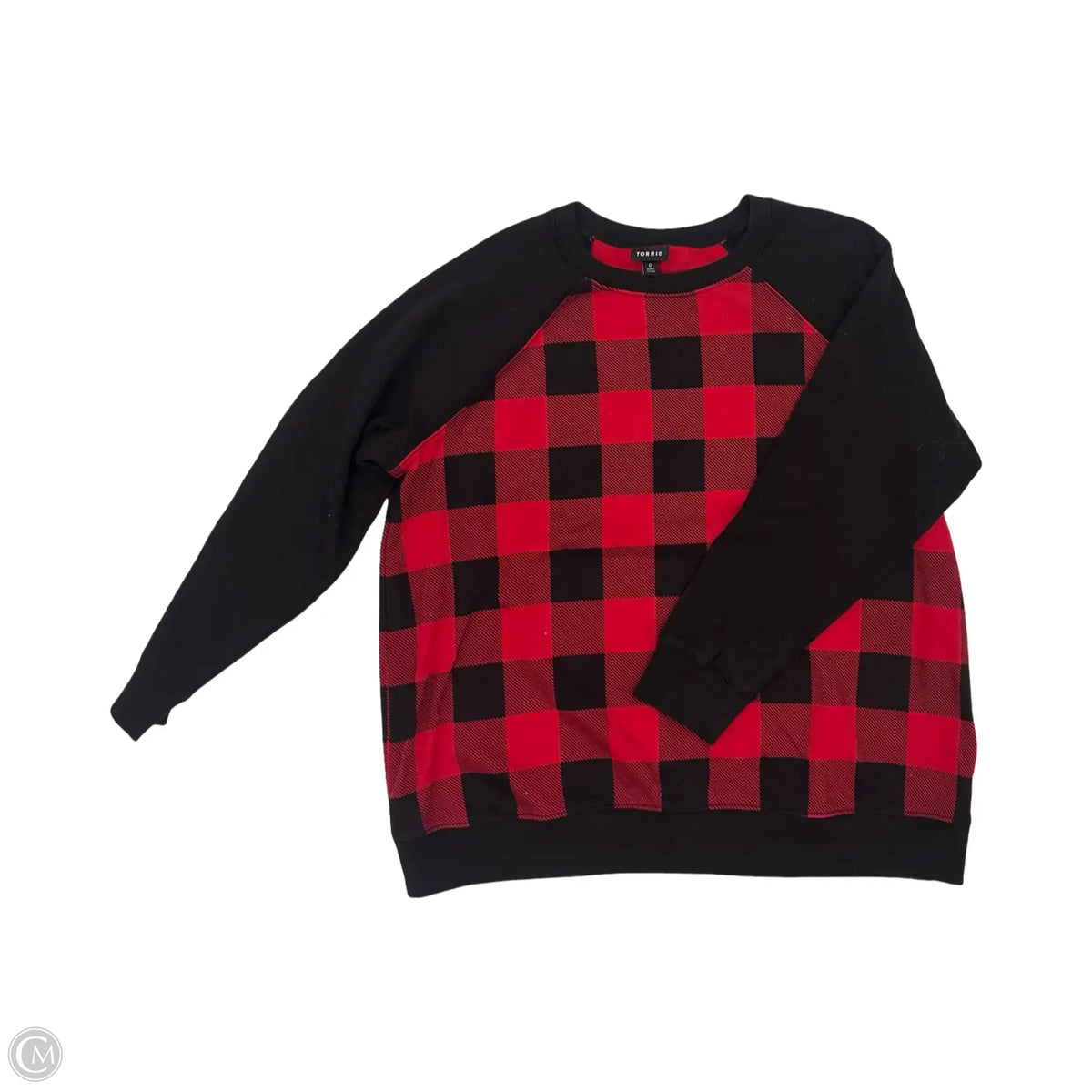 Top Long Sleeve By Torrid In Black & Red, Size: L