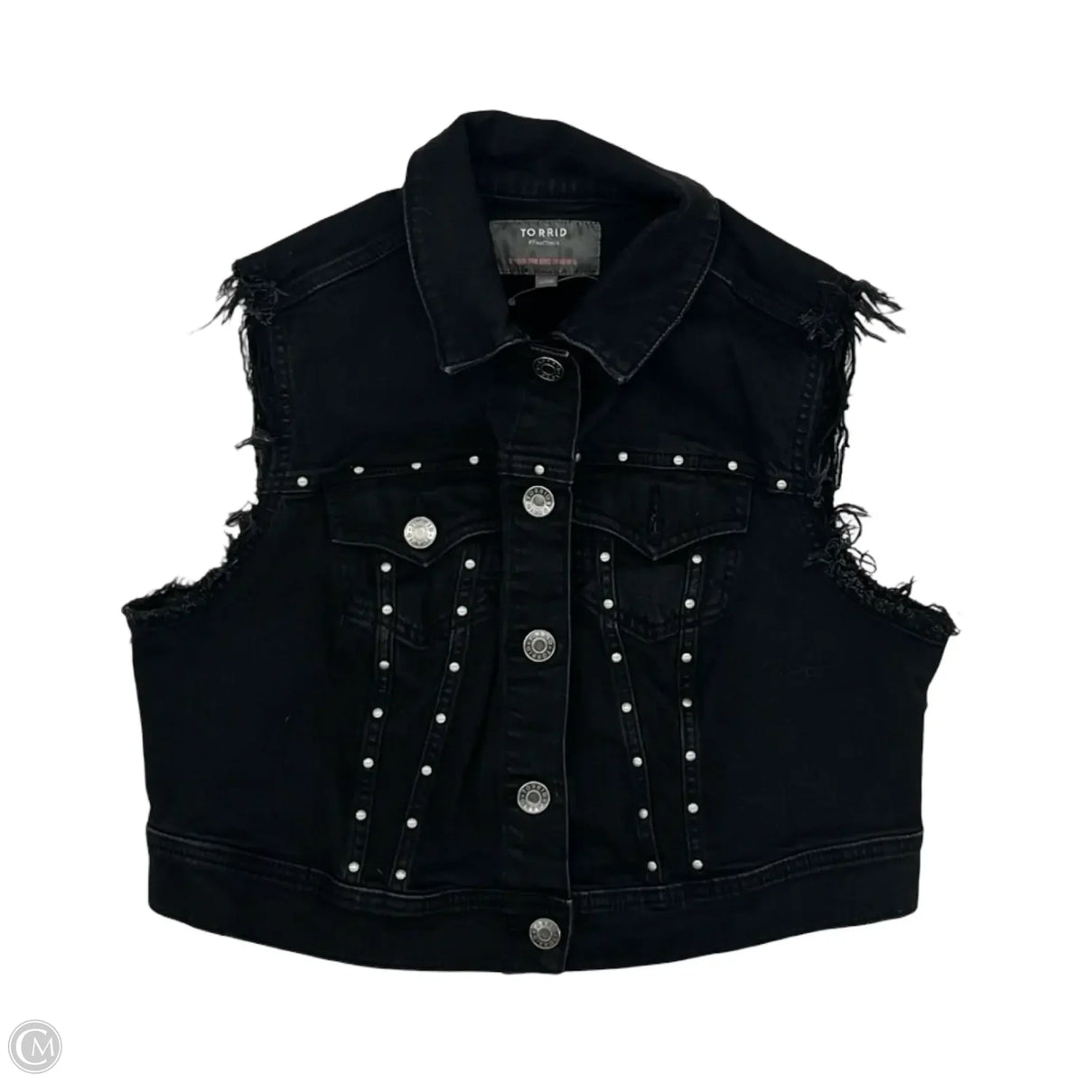 Vest Other By Torrid In Black Denim, Size: L