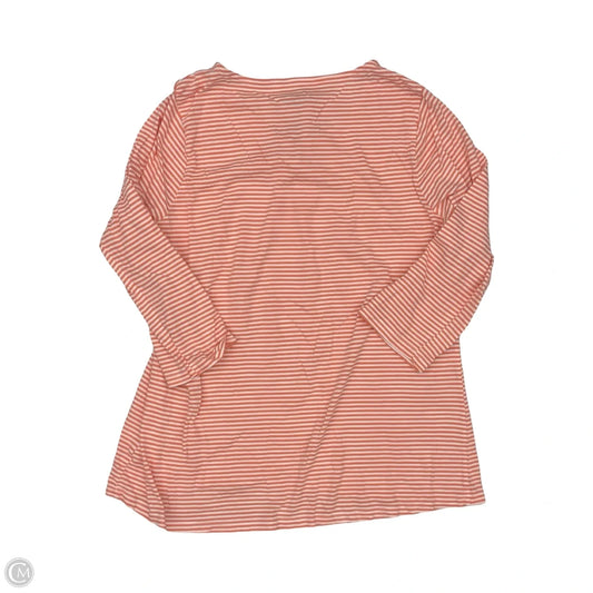 Top 3/4 Sleeve By Sonoma In Pink & White, Size: L