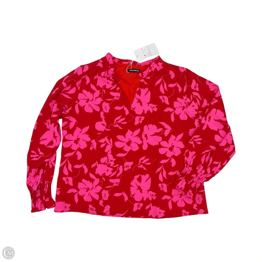 Blouse Long Sleeve By Cme In Pink & Red, Size: Xl