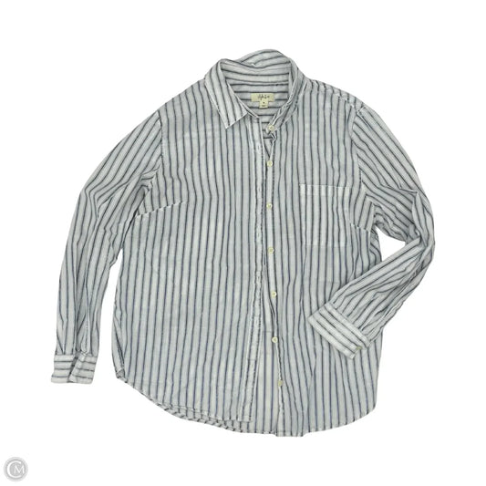 Blouse Long Sleeve By Style And Company In Blue & White, Size: Xl