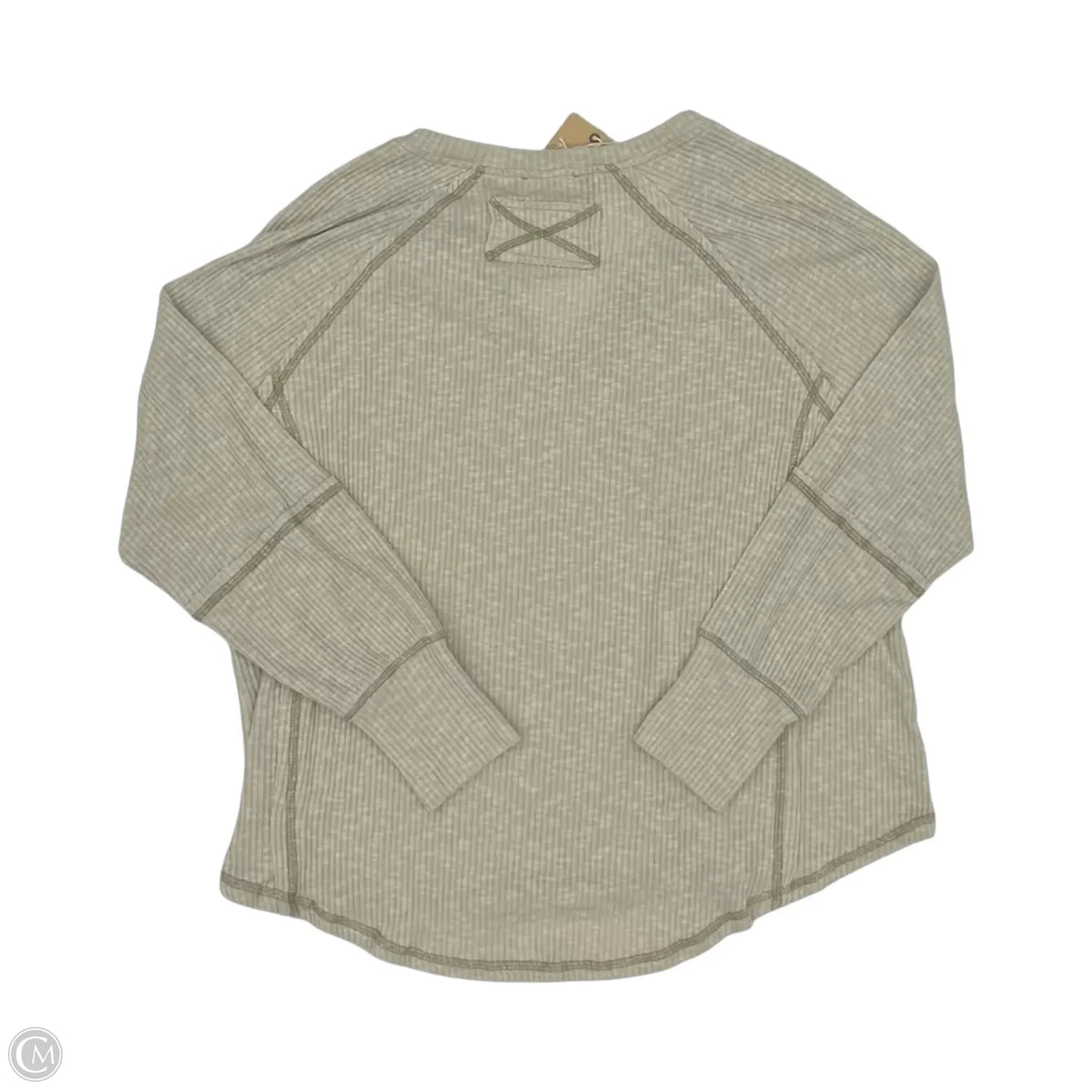 Top Long Sleeve By Blu Pepper In Tan, Size: L