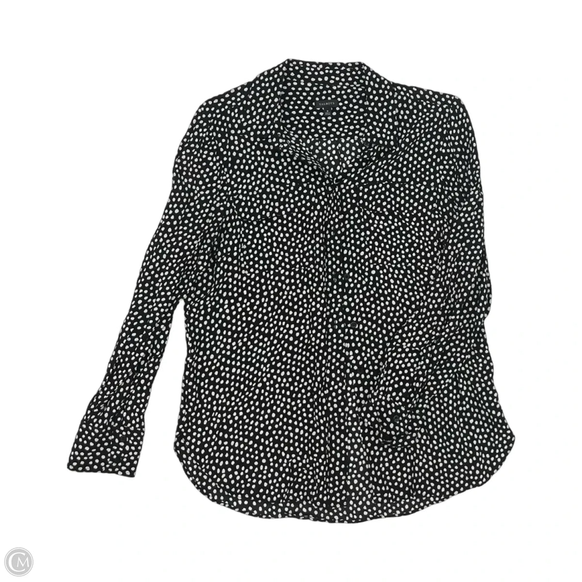 Blouse Long Sleeve By Talbots In Black & White, Size: M