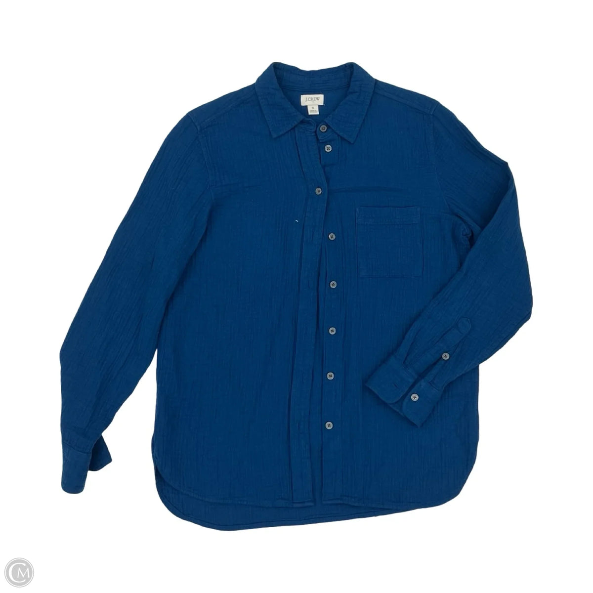 Blouse Long Sleeve By J. Crew In Blue, Size: S