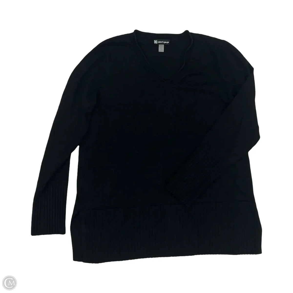 Sweater By Cable And Gauge In Black, Size: L