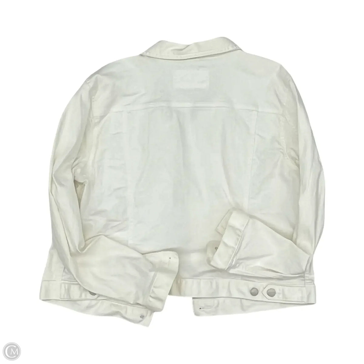 Jacket Denim By Loft In White Denim, Size: Xl