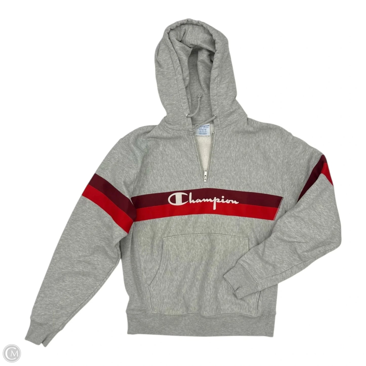 Sweatshirt Hoodie By Champion In Grey, Size: M