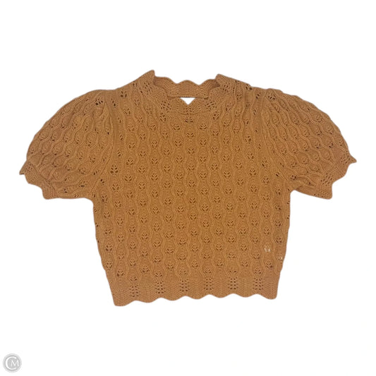 Sweater Short Sleeve By Lush In Orange, Size: S