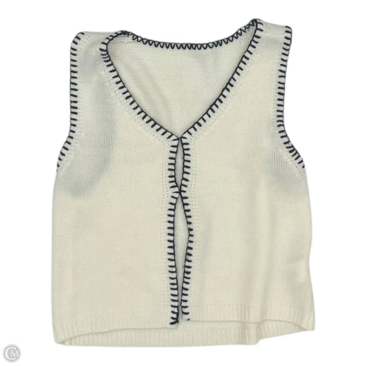 Vest Sweater By Clothes Mentor In Cream, Size: S