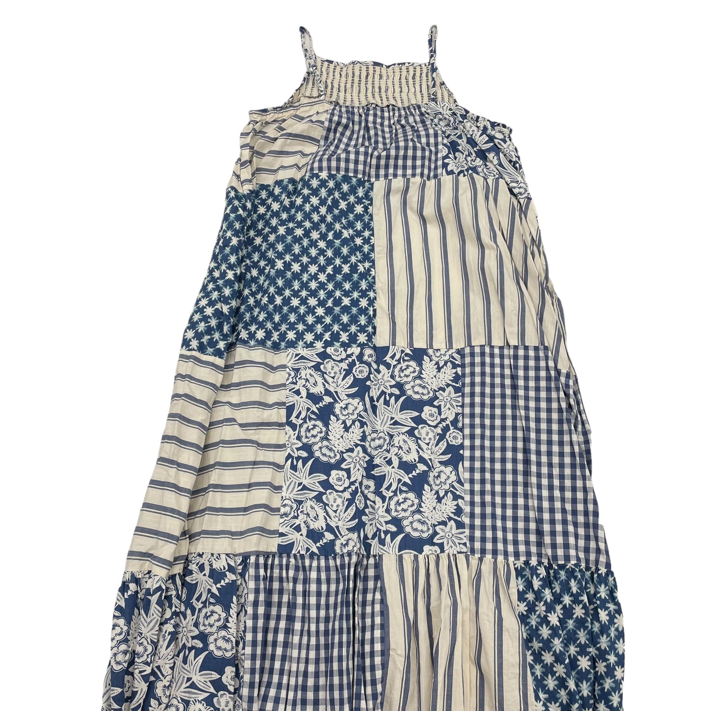 Blue & Cream Dress Casual Maxi Universal Thread, Size Xxl