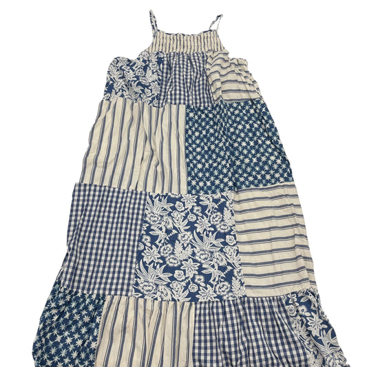 Blue & Cream Dress Casual Maxi Universal Thread, Size Xxl