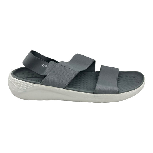 Grey Sandals Sport Crocs, Size 10