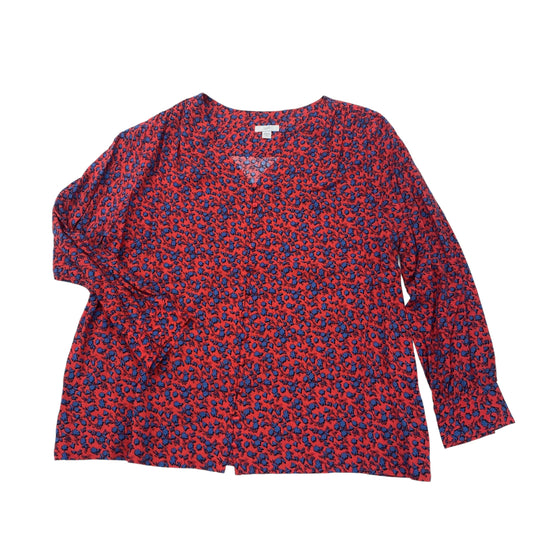 Blue & Red Top Long Sleeve J. Jill, Size Petite L