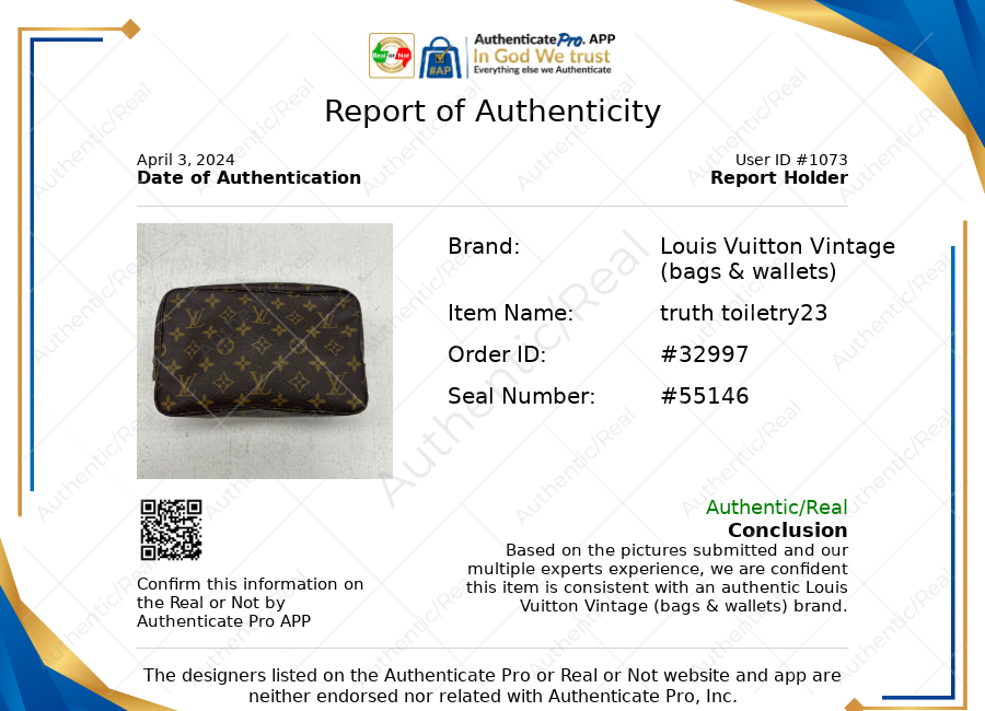 Makeup Bag Luxury Designer By Louis Vuitton  Size: Medium