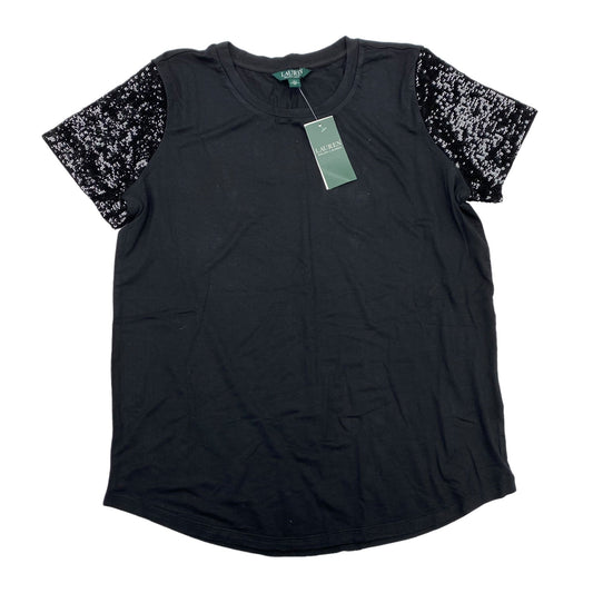 Black Top Short Sleeve Lauren By Ralph Lauren, Size M