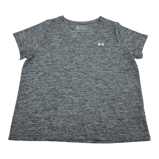 Grey Athletic Top Short Sleeve Under Armour, Size 1x