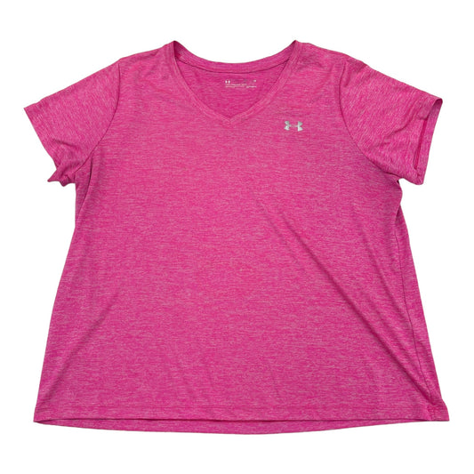 Pink Athletic Top Short Sleeve Under Armour, Size 1x