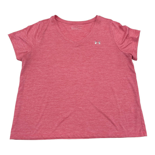 Pink Athletic Top Short Sleeve Under Armour, Size 1x