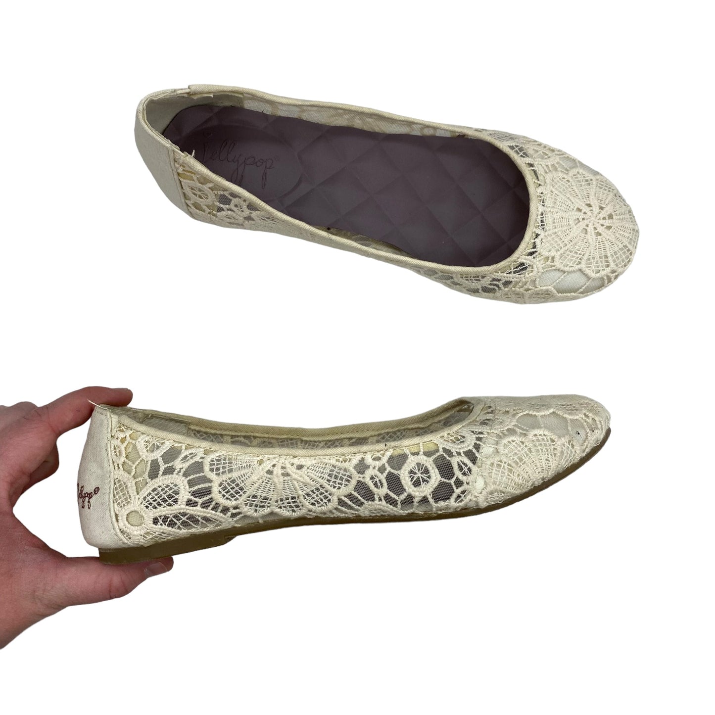 Cream Shoes Flats Jelly Pop, Size 7