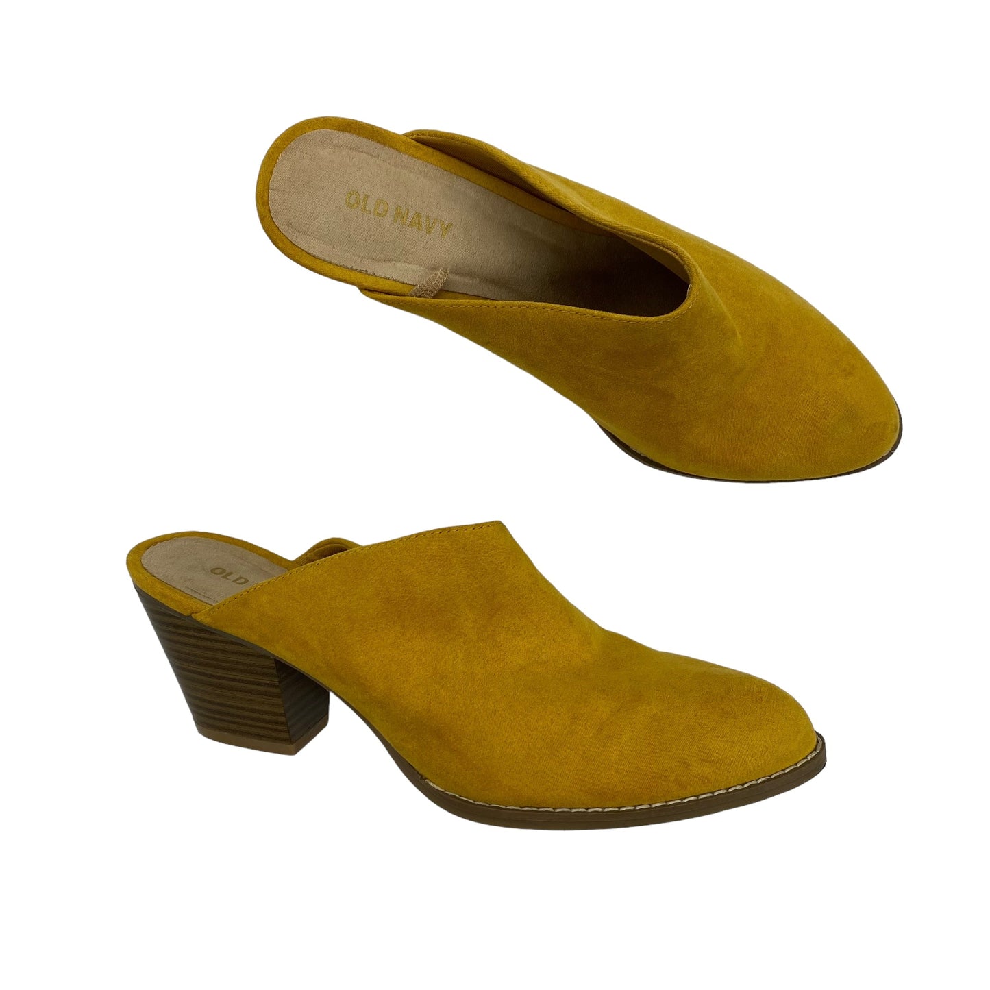 Yellow Shoes Heels Block Old Navy, Size 8