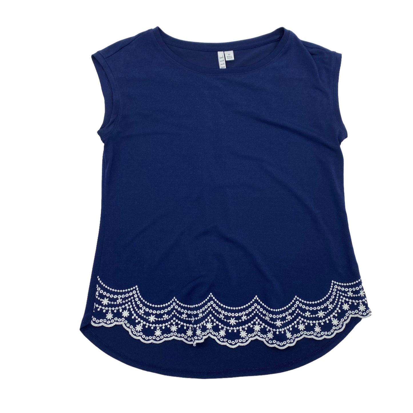 Navy Blouse Short Sleeve Elle, Size Xs