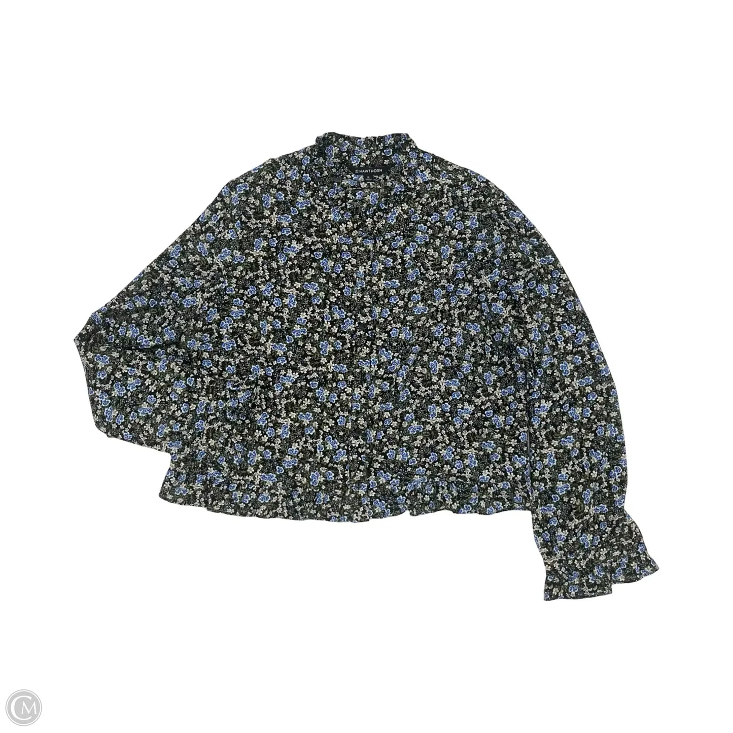 Blouse Long Sleeve By 41 Hawthorn In Floral Print, Size: Xl