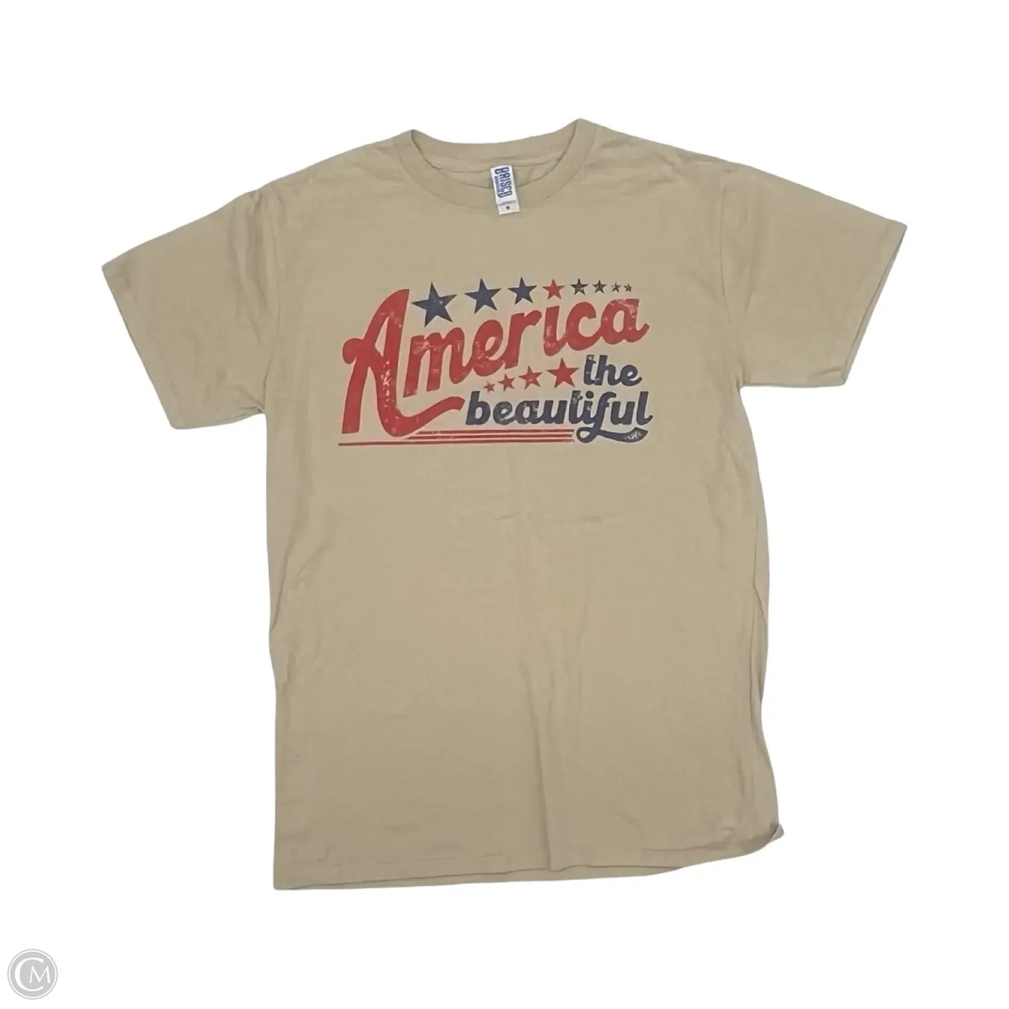 Top Short Sleeve By Clothes Mentor In Tan, Size: M