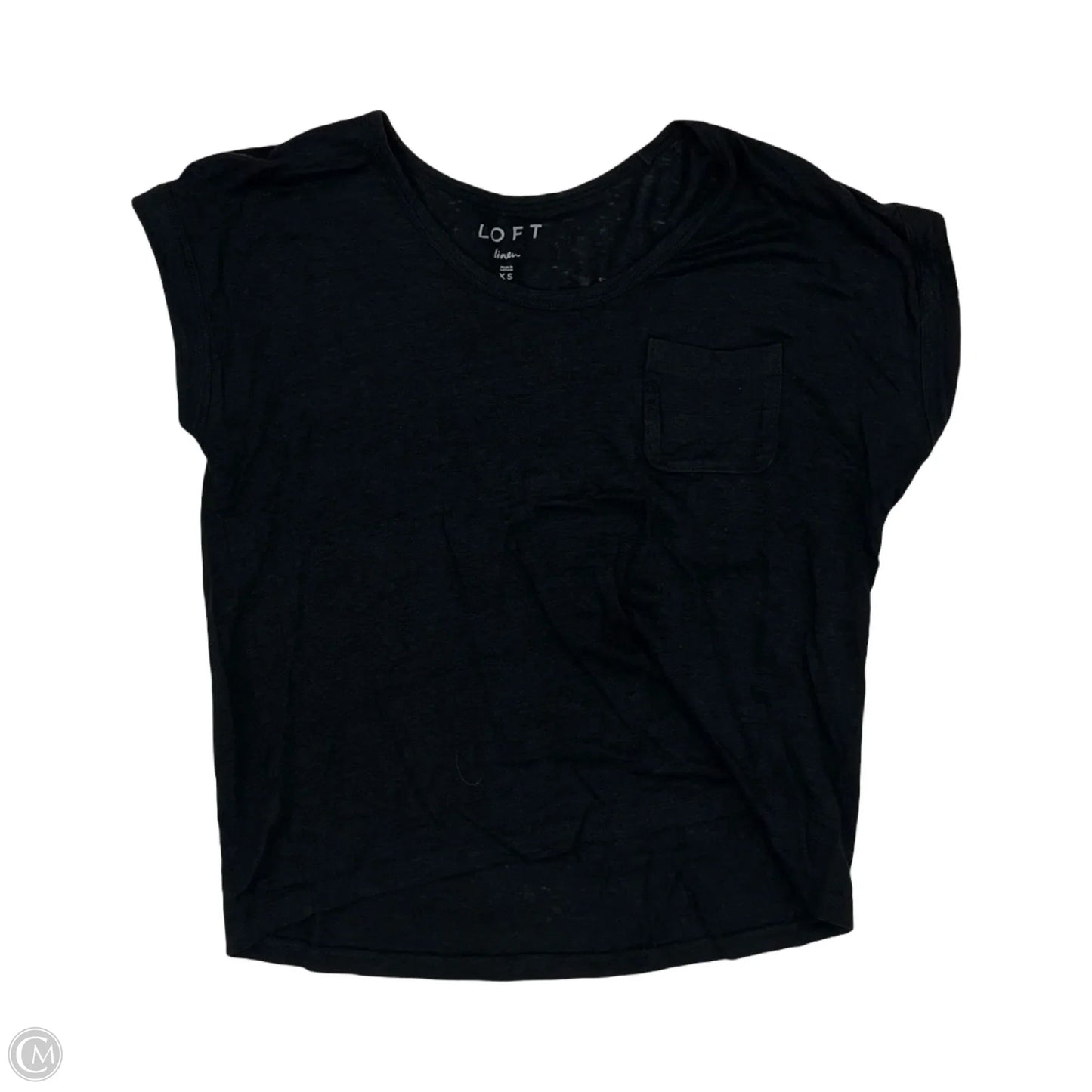 Top Short Sleeve By Loft In Black, Size: Xs