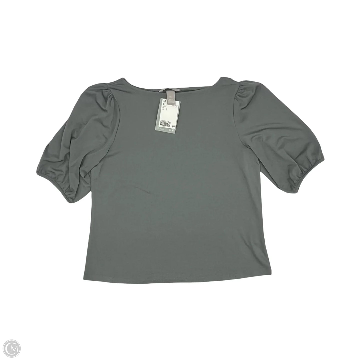 Blouse Short Sleeve By H&m In Grey, Size: S