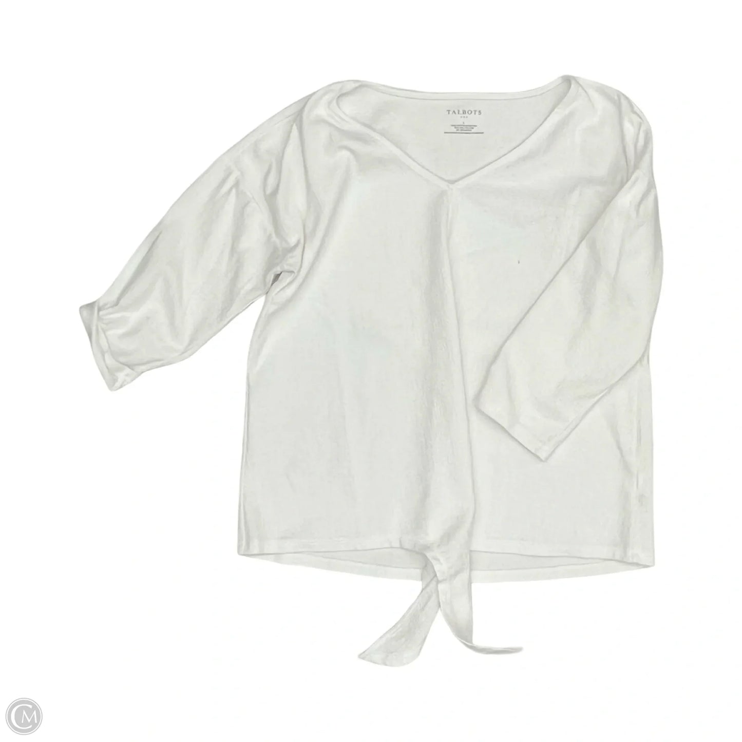 Top 3/4 Sleeve By Talbots In White, Size: L